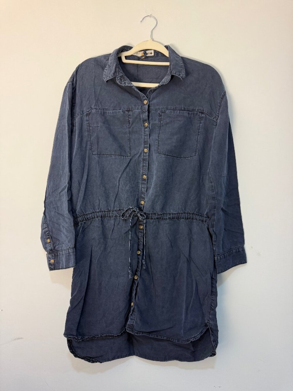 Topshop Moto Navy Shirt Dress